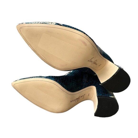 Sam Edelman Leather‎ Boots Hai Snakeskin Peacock Blue Knee High Women 6.5 M EUC - Picture 7 of 10